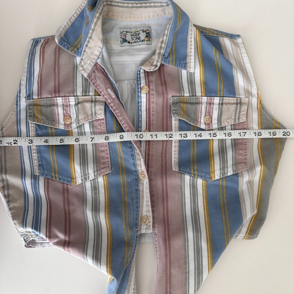 Vintage reworked striped denim crop top - Picture 5 of 5